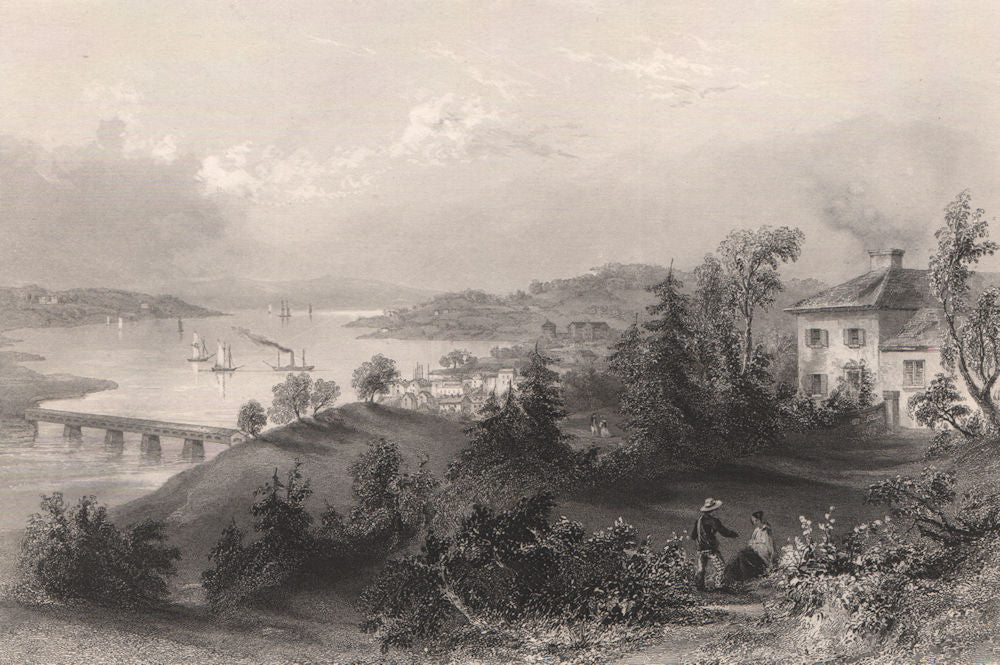 NOVA SCOTIA. Windsor, Nova Scotia. Avon estuary. Canada. BARTLETT 1842 print
